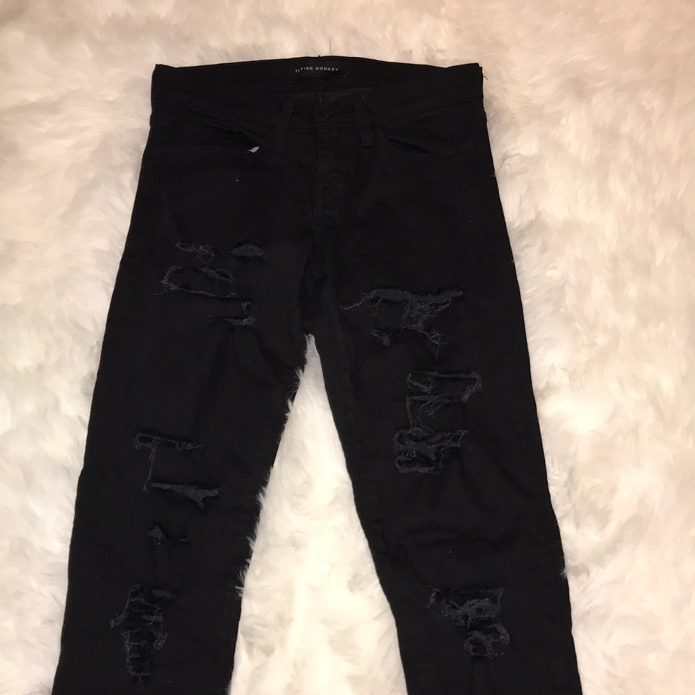 Flying monkey black ripped jeans